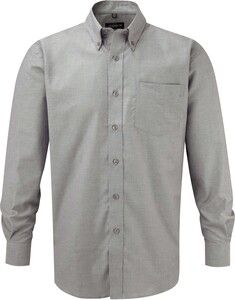 Russell Collection RU932M - Men's Long Sleeve Easy Care Oxford Shirt Silver