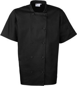 Premier PR656 - Short Sleeve Chef's Jacket Black