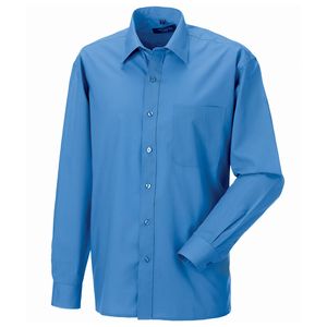 Russell Collection J934M - Long sleeve polycotton easycare poplin shirt Corporate Blue