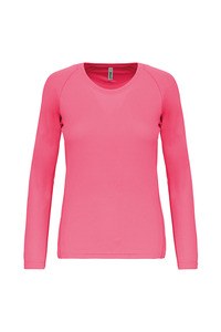 ProAct PA444 - LADIES' LONG SLEEVE SPORTS T-SHIRT Fluorescent Pink