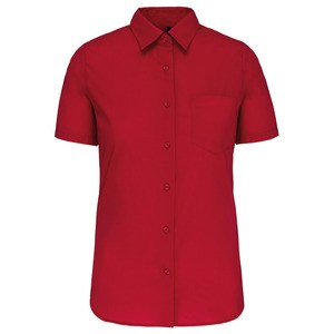 Kariban K544 - LADIES' SHORT SLEEVE EASY CARE COTTON POPLIN SHIRT Classic Red