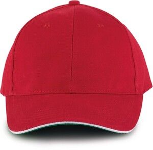 K-up KP011 - ORLANDO - MEN'S 6 PANEL CAP Red / White / Green