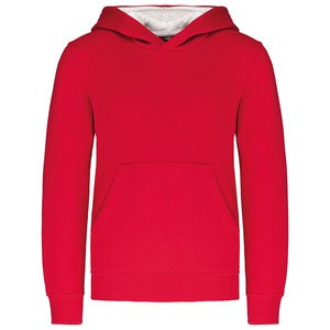 Kariban K453 - KIDS' CONTRAST HOODED SWEATSHIRT Red / White