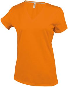 Kariban K381 - LADIES' SHORT SLEEVE V-NECK T-SHIRT Orange