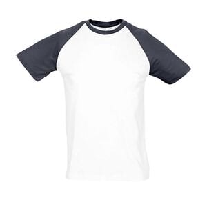 SOL'S 11190 - Funky Men's Two Colour Raglan Sleeve T Shirt Blanc / Marine