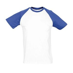 SOL'S 11190 - Funky Men's Two Colour Raglan Sleeve T Shirt Blanc / Royal