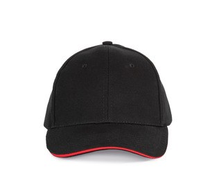 K-up KP153 - SANDWICH PEAK CAP - 6 PANELS Black / Red