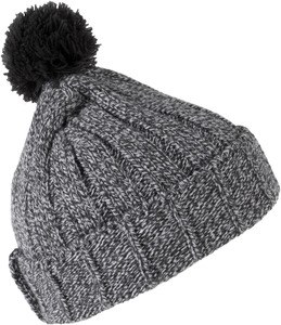 K-up KP519 - POM POM HAT Grey Melange / Dark Grey