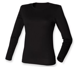 Skinnifit SK124 - Women's long-sleeved stretch T-shirt Black
