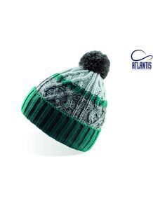 Atlantis AT029 - Cool beanie with pompom Green/Grey