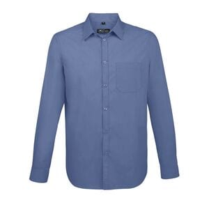 SOL'S 02922 - Baltimore Fit Long Sleeve Poplin Men’S Shirt Mid Blue