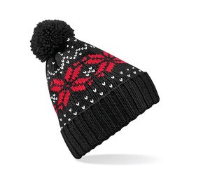 Beechfield BF456 - Snowflake Beanie Black / Classic Red / White