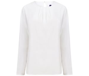 Henbury HY598 - Women's Long Sleeve Blouse White