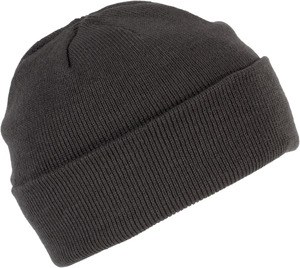 K-up KP031 - KNITTED TURNUP BEANIE Dark Grey