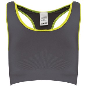 Proact PA001 - Seamless sports bra Storm Grey / Fluorescent Yellow