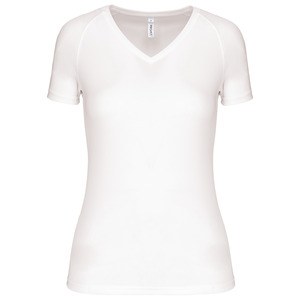 Proact PA477 - Ladies’ V-neck short-sleeved sports T-shirt White