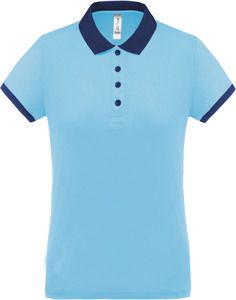 Proact PA490 - Ladies’ performance piqué polo shirt Sky Blue / Sporty Navy