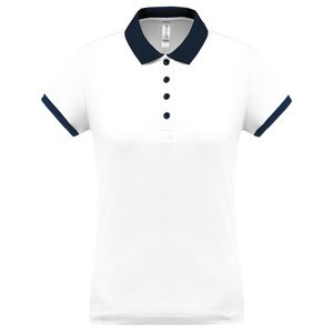 Proact PA490 - Ladies’ performance piqué polo shirt White / Sporty Navy