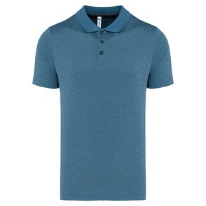 Proact PA496 - Adult short-sleeved marl polo shirt Steel Blue Heather