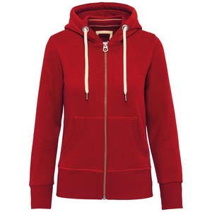 Kariban KV2307 - Women's vintage zipped hooded sweatshirt Vintage Dark Red