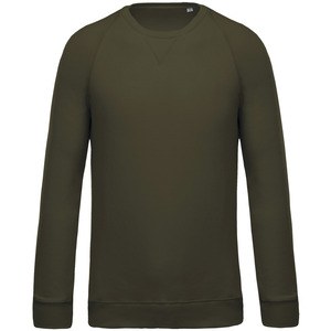 Kariban K480 - Men's organic round neck sweatshirt with raglan sleeves Mossy Green