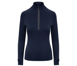 Just Cool JC035 - Women's sports t-shirt with zipped collar French Navy