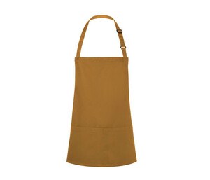 Karlowsky KYBLS6 - Basic Short Bib Apron with Buckle and Pocket Mustard