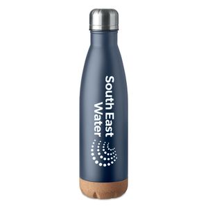 GiftRetail MO6313 - ASPEN CORK Double wall bottle 600 ml Dark Navy