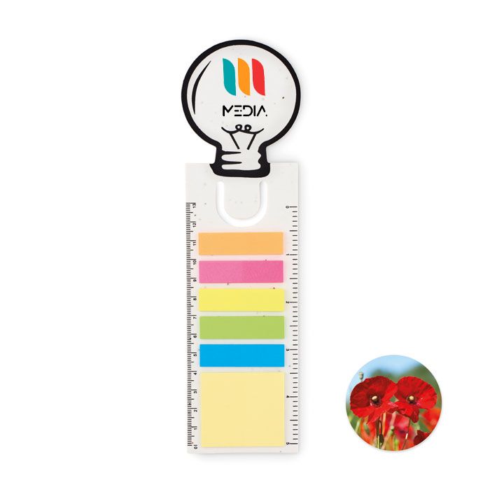 GiftRetail MO6512 - IDEA SEED Seed paper bookmark w/memo pad