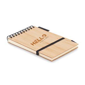GiftRetail MO6528 - A6 notepad set in bamboo Black