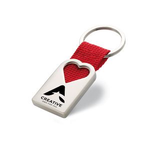 GiftRetail MO7155 - BONHEUR Heart metal key ring Red
