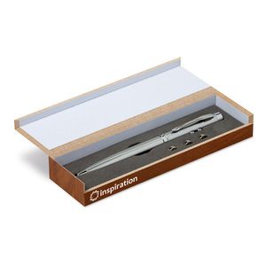 GiftRetail MO8193 - ALASKA Laser pointer in wooden box Silver