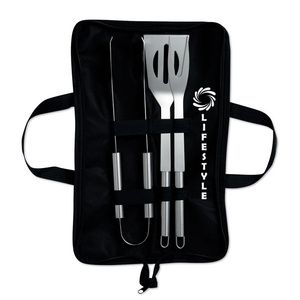 GiftRetail MO8290 - SHAKES 3 BBQ tools in pouch Black