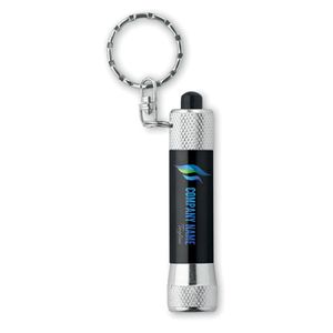 GiftRetail MO8622 - ARIZO Aluminium torch with key ring Black