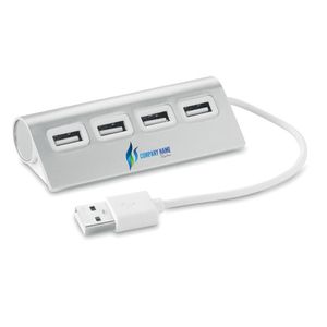 GiftRetail MO8853 - ALUHUB 4 port USB hub matt silver