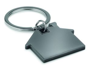 GiftRetail MO8877 - IMBA House shape plastic key ring Black