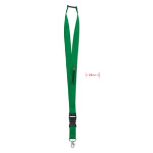 GiftRetail MO9661 - WIDE LANY Lanyard with metal hook 25mm Green