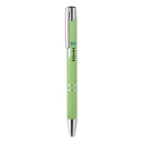 GiftRetail MO9762 - BERN PECAS Wheat Straw/ABS push type pen Green
