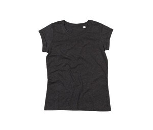 Mantis MT081 - Women's rolled-sleeve t-shirt Charcoal Grey Melange