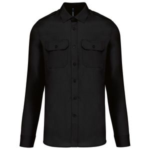 Kariban K505 - Men's long-sleeved pilot shirt Black