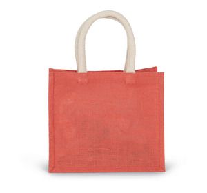 Kimood KI0273 - Jute canvas tote bag - medium model True Coral