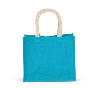 Kimood KI0273 - Jute canvas tote bag - medium model Turquoise