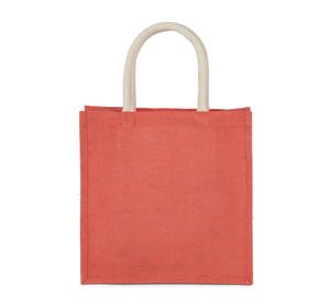 Kimood KI0274 - Jute canvas tote bag - large model True Coral