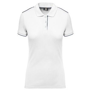 WK. Designed To Work WK271 - Ladies' short-sleeved contrasting DayToDay polo shirt White / Navy