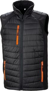 Result R238X - BLACK COMPASS PADDED SOFT SHELL GILET Black / Orange