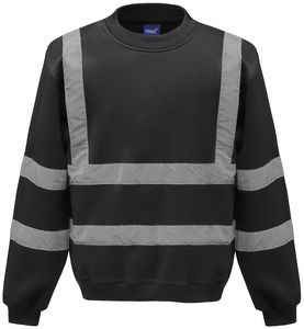 Yoko YHVJ510 - Hi-Vis crew neck Sweatshirt Black