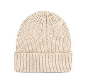 K-up KP950 - Ribbed beanie with turn-up Light Sand