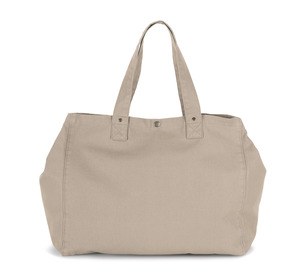 Kimood KI3208 - Faded cotton shopping bag Washed Natural