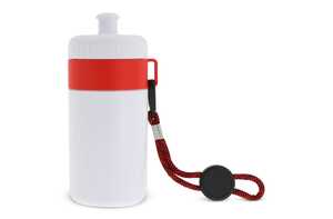 TopPoint LT98785 - Sports bottle with edge and cord 500ml White / Red