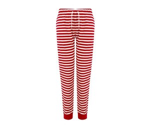 SF Women SK085 - WOMEN’S CUFFED LOUNGE PANTS Red / White Stripes